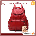 Bolso de escuela lindo de la mochila de la muchacha del cuero del oso 2016